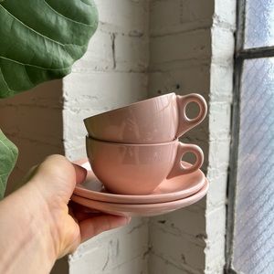 Vintage Blush Pink Petalware Cups and Saucers
